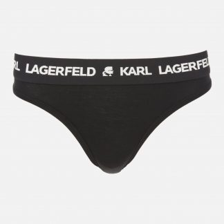 KARL LAGERFELD Women's Logo Thong - Black - XS