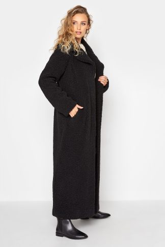 Lts Black Teddy Maxi Coat 14 Lts | Tall Women's Coats