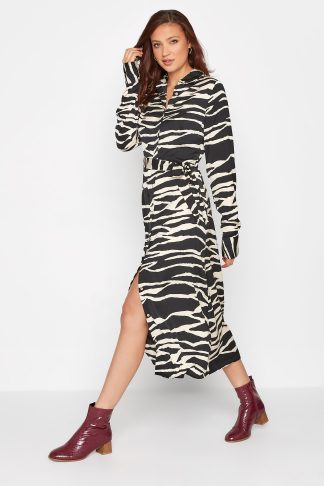 Lts Tall Black Zebra Print Shirt Dress Size 18 | Tall Women's Shirt Dresses