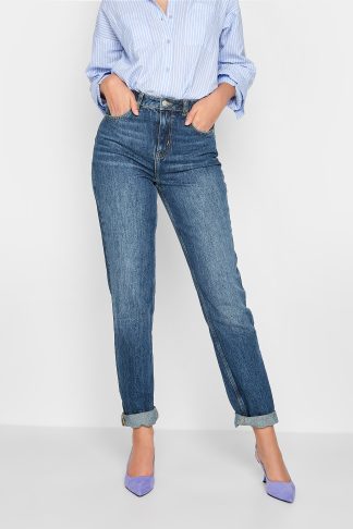Lts Tall Blue Una Mom Jeans Inside Leg Size 36" , Waist Size 20 | Tall Women's High Waisted Jeans