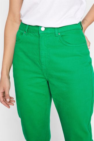Lts Tall Bright Green Una Mom Jeans Inside Leg Size 36" , Waist Size 16 | Tall Women's High Waisted Jeans