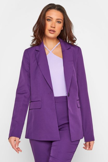 Lts Tall Purple Scuba Crepe Blazer 22-24 Lts | Tall Women's Blazer Jackets