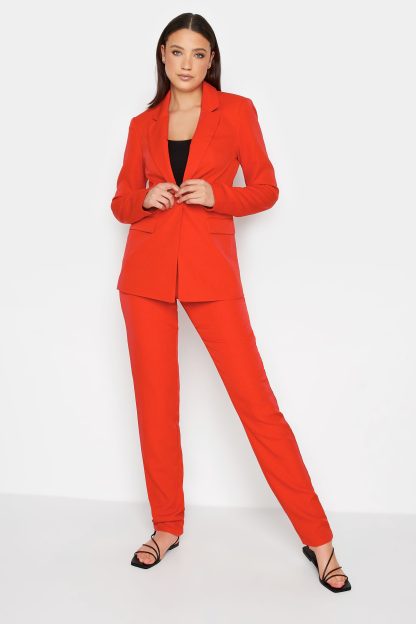 Lts Tall Red Scuba Crepe Blazer 16 Lts | Tall Women's Blazer Jackets