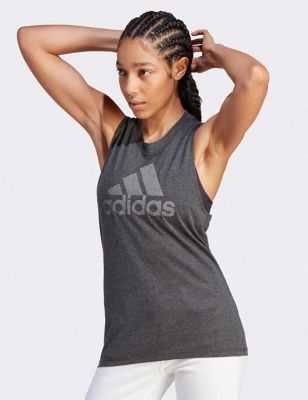 Adidas Womens Future Icons 3.0 Vest with Cotton - Black/Grey, Black/Grey