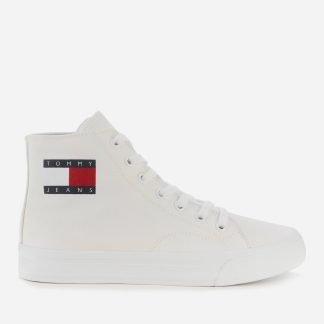 Tommy Jeans Women's Mid Cup Canvas Hi-Top Trainers - White - UK 4