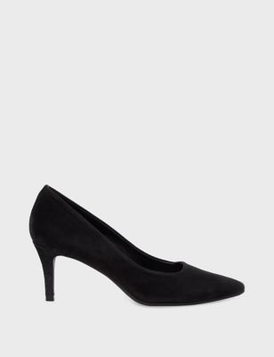 Hobbs Womens Leather Kitten Heel Pointed Court Shoes - 5 - Black, Black