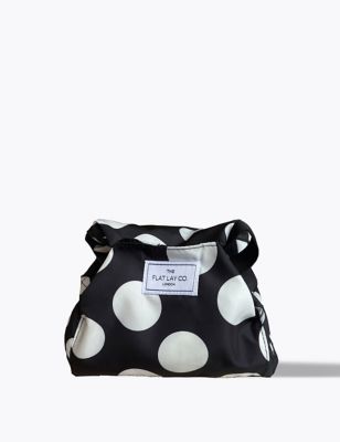 The Flat Lay Co. Womens Open Flat Makeup Bag In Double Spots