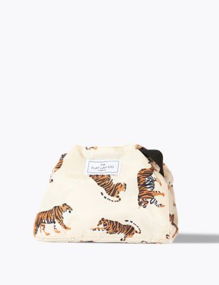The Flat Lay Co. Womens Open Flat Makeup Bag In Neutral Tigers