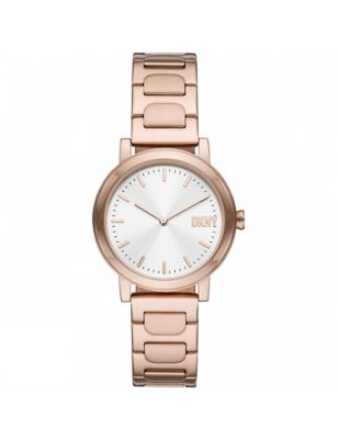 Womens DKNY 7th Avenue Rose Gold Stainless Steel Watch - Silver, Silver