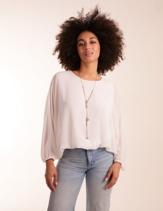 Batwing Necklace Top - ONE / IVORY