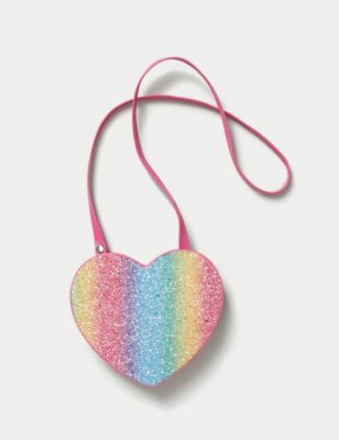 M&S Girls Glitter Heart Crossbody Bag - Multi, Multi