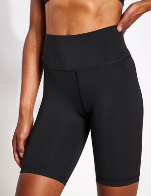Adidas Womens Optime Training High Waisted Gym Shorts - XS - Black, Black