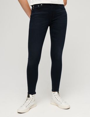 Superdry Womens Mid Rise Skinny Jeans - 2632 - Black, Black