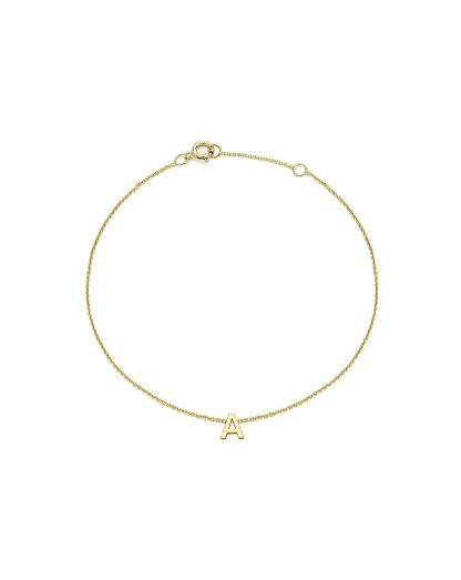9 Carat Gold A-Z Initial Bracelet