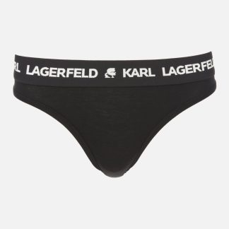 KARL LAGERFELD Women's Logo Thong - Black - M