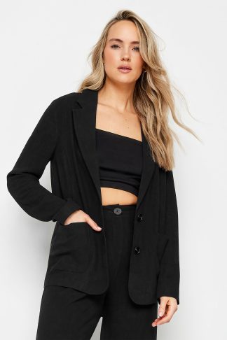 Lts Tall Black Linen Blazer 24 Lts | Tall Women's Blazer Jackets