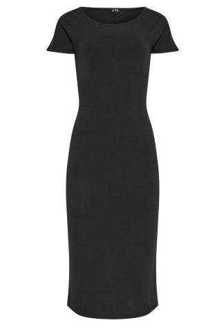 Lts Tall Black Scoop Neck Midi Dress 8 Lts | Tall Women's Midi Dresses