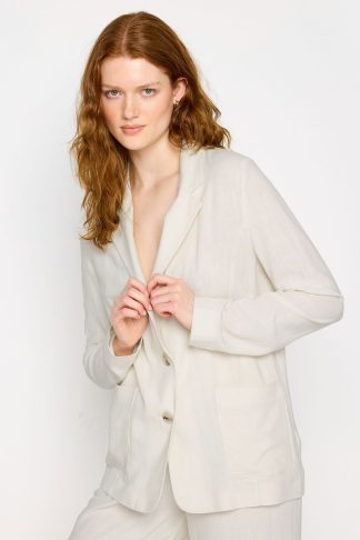Lts Tall White Linen Blazer 12 Lts | Tall Women's Blazer Jackets