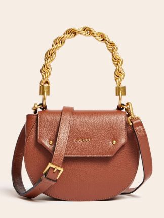 Guess Aida Real Leather Mini Handbag