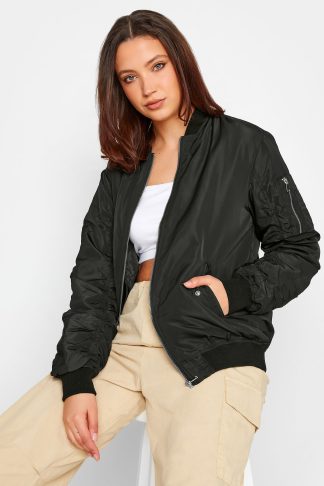 Lts Tall Black Bomber Jacket 14 Lts | Tall Women's Jackets