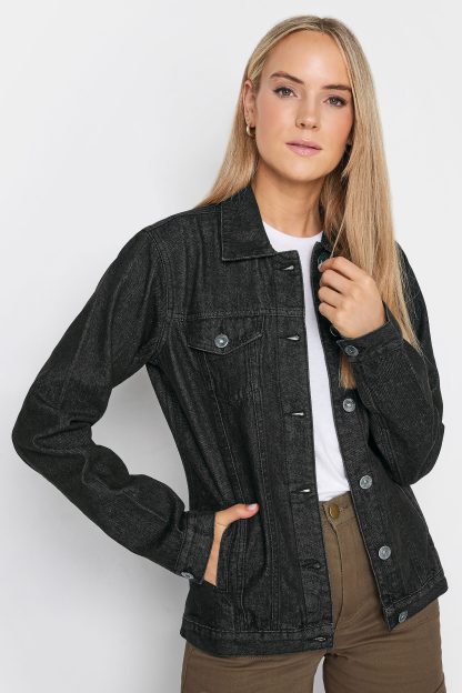 Lts Tall Black Denim Jacket 8 Lts | Tall Women's Denim Jackets