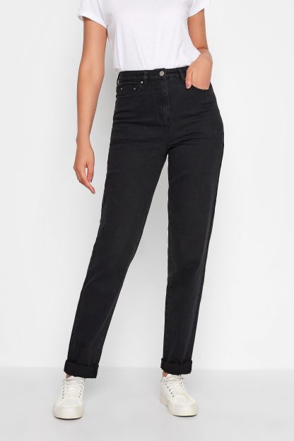 Lts Tall Black Washed Una Stretch Mom Jeans Long > 10 Lts | Tall Women's Mom & Boyfriend Jeans