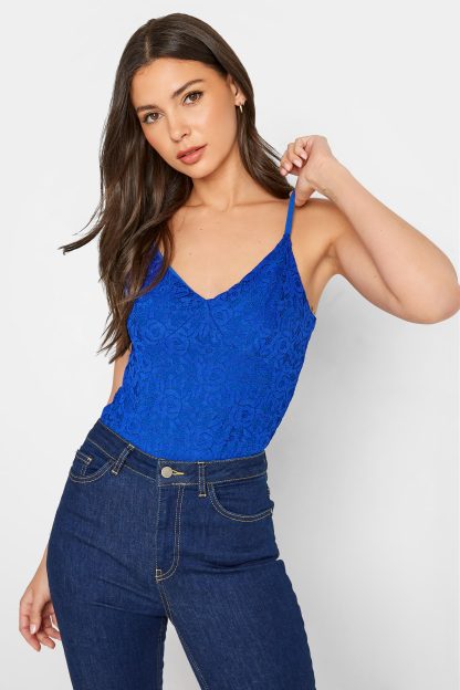 Lts Tall Bright Cobalt Blue Lace Bodysuit 14 Lts | Tall Women's Vests & Camisoles