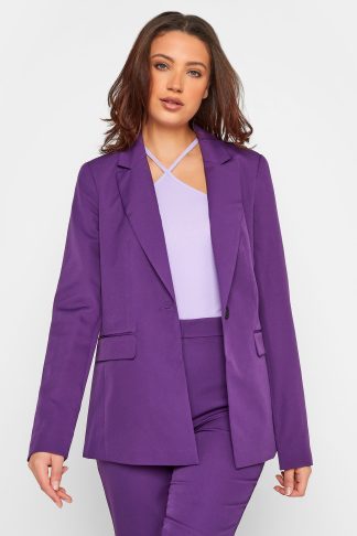 Lts Tall Purple Scuba Crepe Blazer 16 Lts | Tall Women's Blazer Jackets