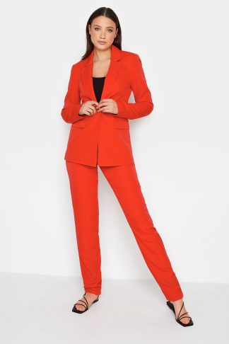 Lts Tall Red Scuba Crepe Blazer 10 Lts | Tall Women's Blazer Jackets
