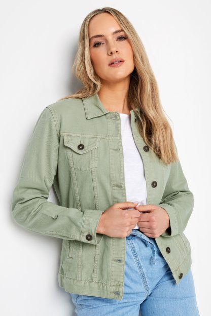 Lts Tall Sage Green Denim Jacket 12 Lts | Tall Women's Denim Jackets