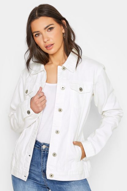 Lts Tall White Denim Jacket 8 Lts | Tall Women's Jackets