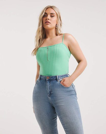 Calvin Jeans Zipper Rib Strappy Body