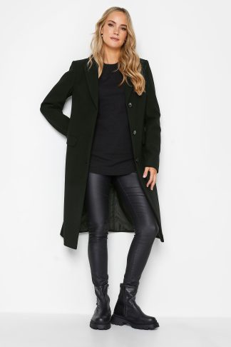 Lts Tall Black Midi Formal Coat 8 Lts | Tall Women's Coats