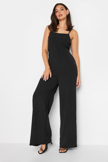 Lts Tall Black Sleeveless Wide Leg Jumpsuit 8-10 Lts | Tall Women's Jumpsuits