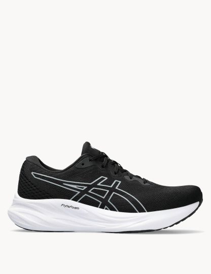 Asics Women's Pulse 15 Lace Up Trainers - 6 - Black, Black Mix,Black