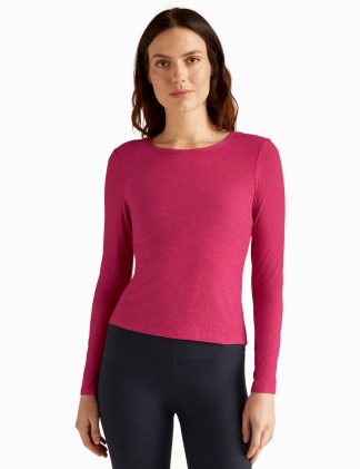 Beyond Yoga Women's Featherweight Open Back Fitted Yoga Top - XL - Dark Berry, Dark Berry