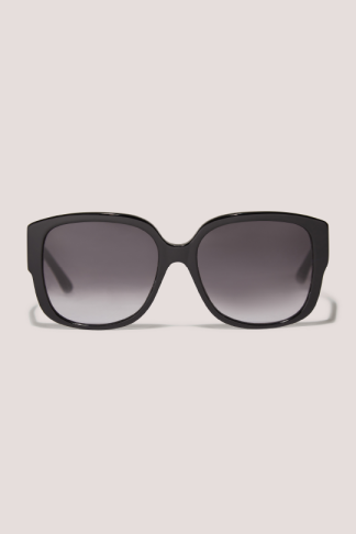 Closet London Audrey Shiny Black Square Sunglasses