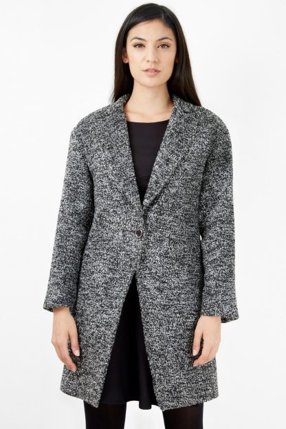 Closet London Charcoal Button Wool Coat