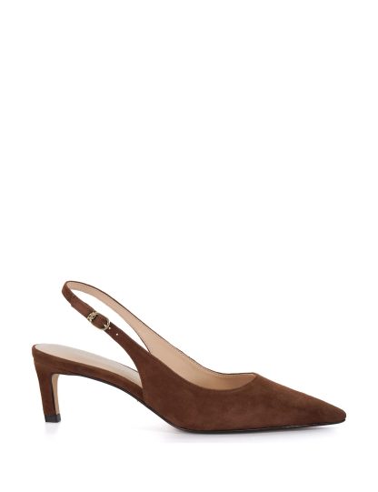 Dune London Women's Suede Kitten Heel Pointed Slingback Shoes - 6 - Brown, Brown