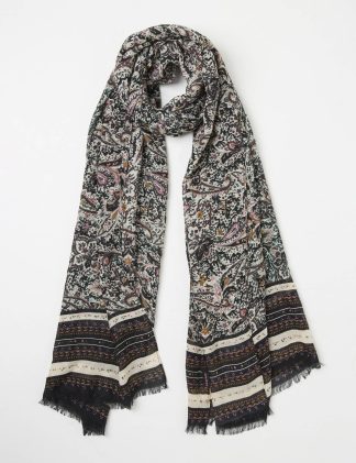 Fatface Women's Paisley Scarf - Black Mix, Black Mix