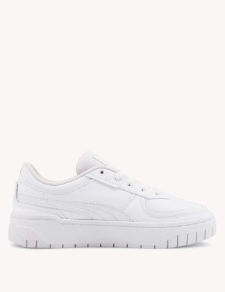 Puma Women's Cali Dream Leather Flatform Trainers - 5 - Pearl, Pearl