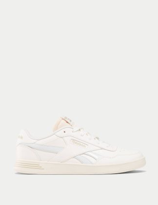 Reebok Women's Court Advance Leather Lace Up Trainers - 6 - Ivory Mix, Cream Mix,Ivory Mix,Pearl,Soft White