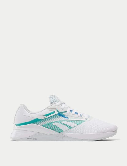 Reebok Women's Nano X4 Lace Up Trainers - 6 - Turquoise, Turquoise,Soft White