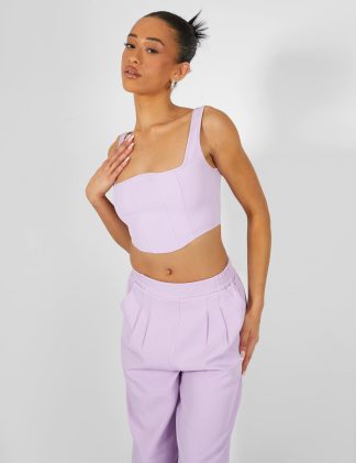 Seam Detail Corset Top Lilac