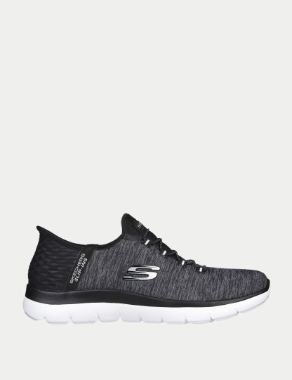 Skechers Women's Summits Dazzling Haze Slip-ins Trainers - 6 - Black, Black,Navy