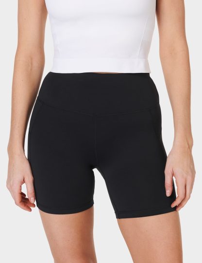 Sweaty Betty Women's All Day 6" High Waisted Gym Shorts - Black, Black