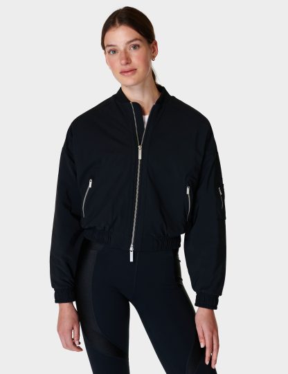 Sweaty Betty Women's Explorer Lightweight Padded Bomber Jacket - Black, Jade,Black