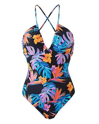 V Neck Cross Back Swimsuit