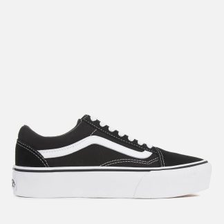 Vans Women's Old Skool Platform Trainers - Black/White - UK 3