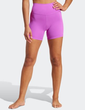 Adidas Women's All Me High Waisted Gym Shorts - Magenta, Magenta